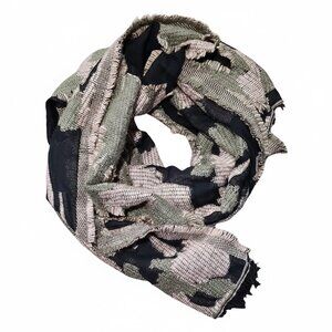 Echo Olive and Black Textured Scarf